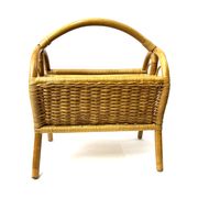 Porte revue en rotin et bambou vintage