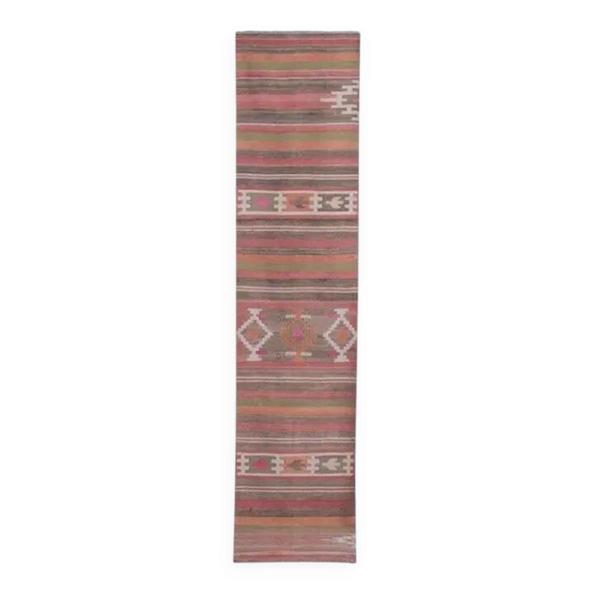 Vintage Turkish hallway rug 75x353 cm