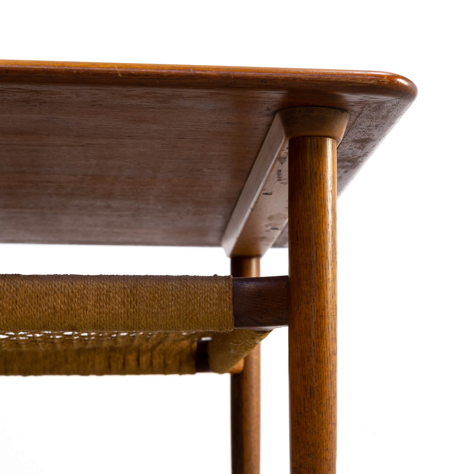 60s scandinavian design square coffee table with magazine shelf