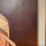 Portrait of the boy in the straw hat 70s/80s, signed
