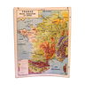 Carte scolaire de géographie vintage