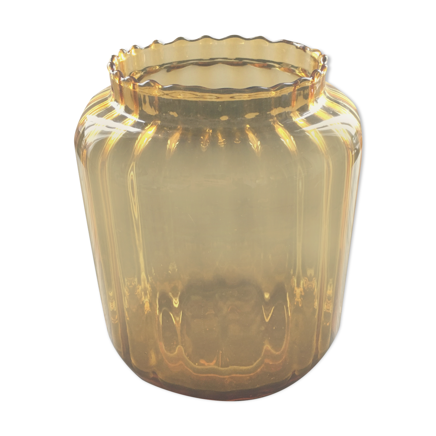 Scandinavian amber glass vase