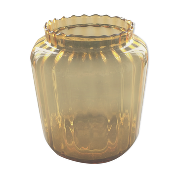 Scandinavian amber glass vase