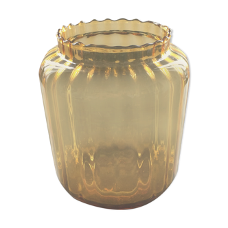 Scandinavian vase amber glass