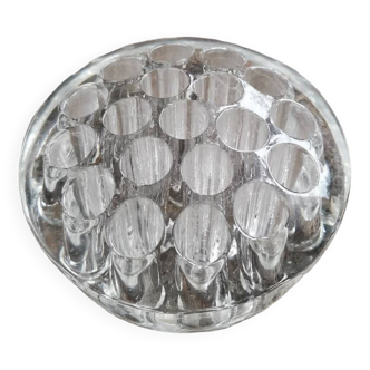 Pique flowers vintage molded glass vase