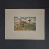 Lithograph by Henri Rivière, Old Mill in Loguivy