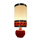 Vintage orange glass lamp signed Robert de Schuytener, 1970.