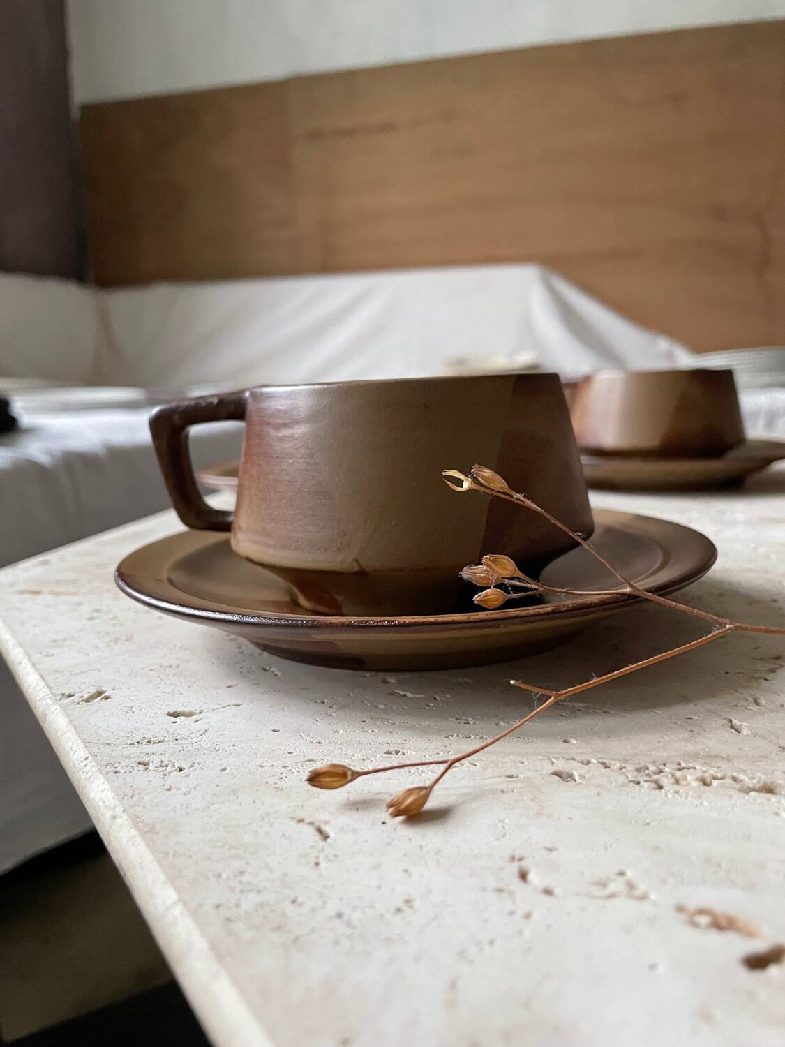 Japanese-style stoneware tea or coffee service