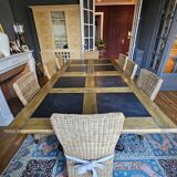 Set of two tables and eight chairs