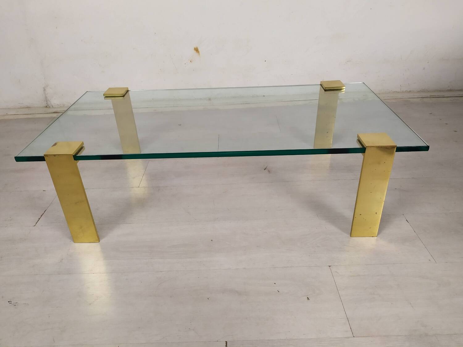 Coffee table glass brass gold