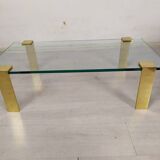 Table basse verre laiton doré