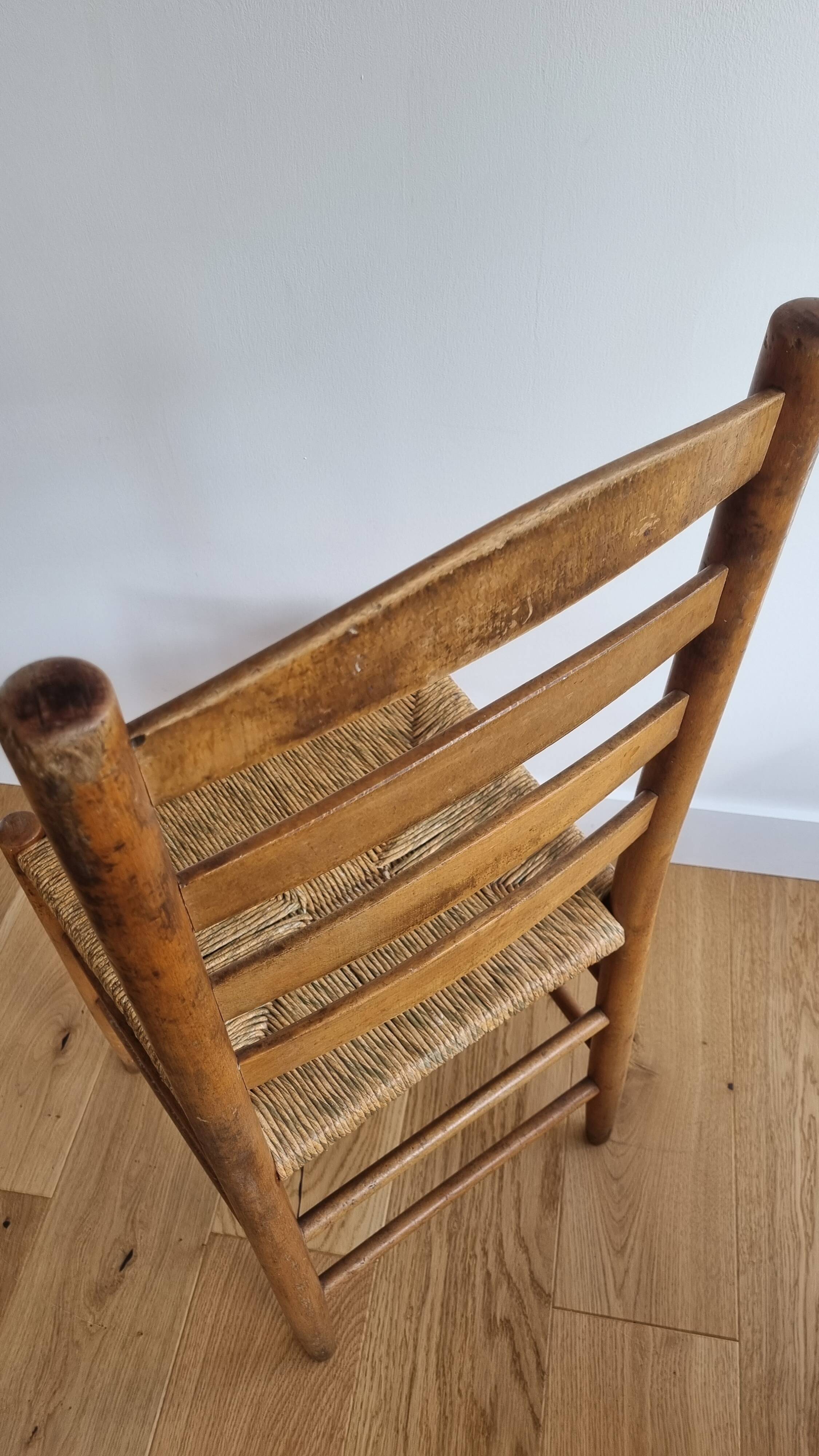 pair of vintage straw chairs
