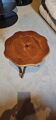 Charming vintage side table – carved wood and inlaid top
