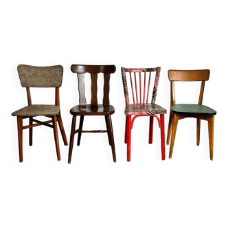 Ensemble de 4 chaises dépareillées