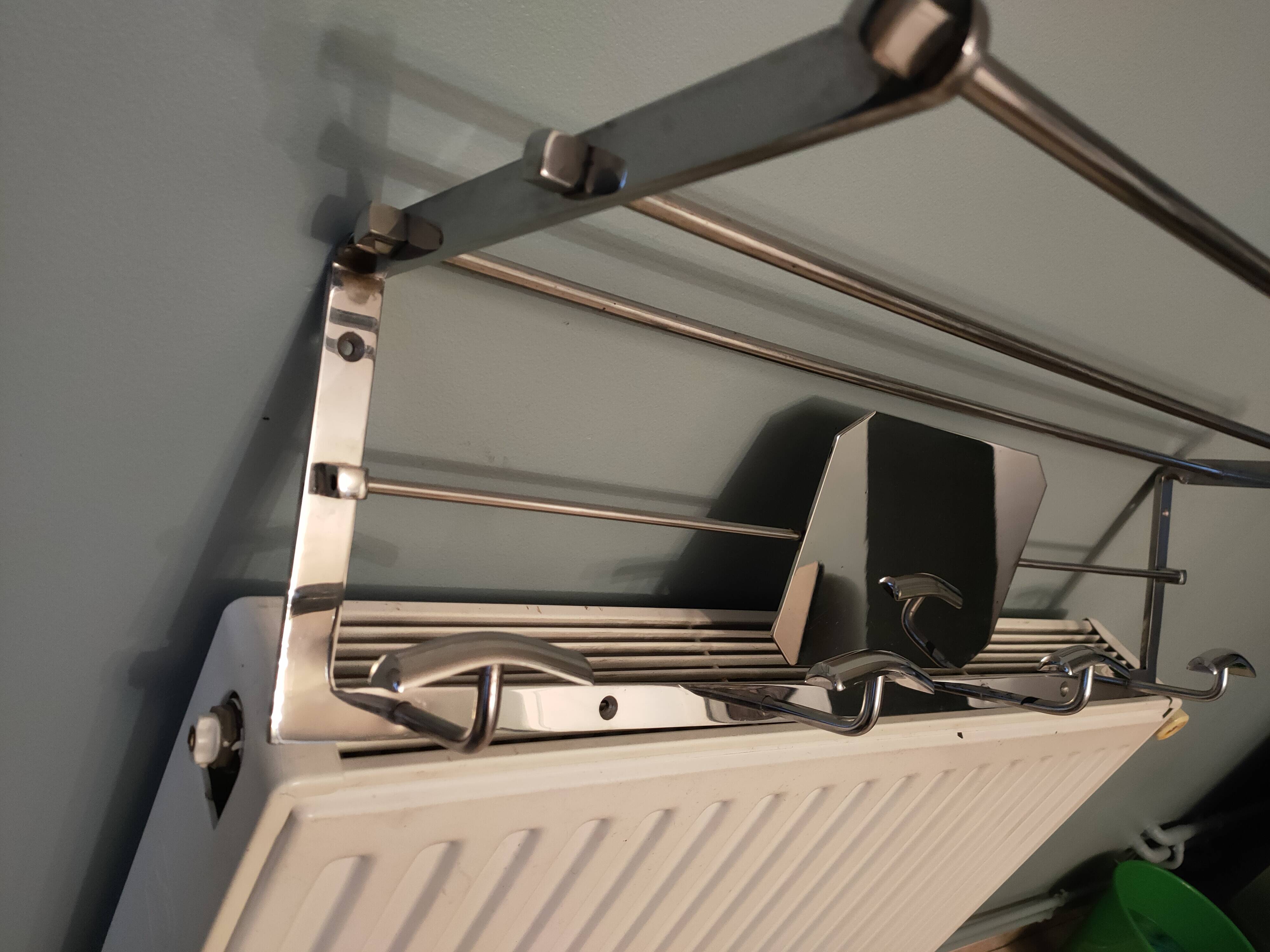 chrome coat rack with 4 hooks