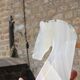 Vintage white onyx bookends – Horse heads