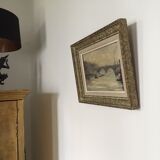 Oil painting Bridge on the river