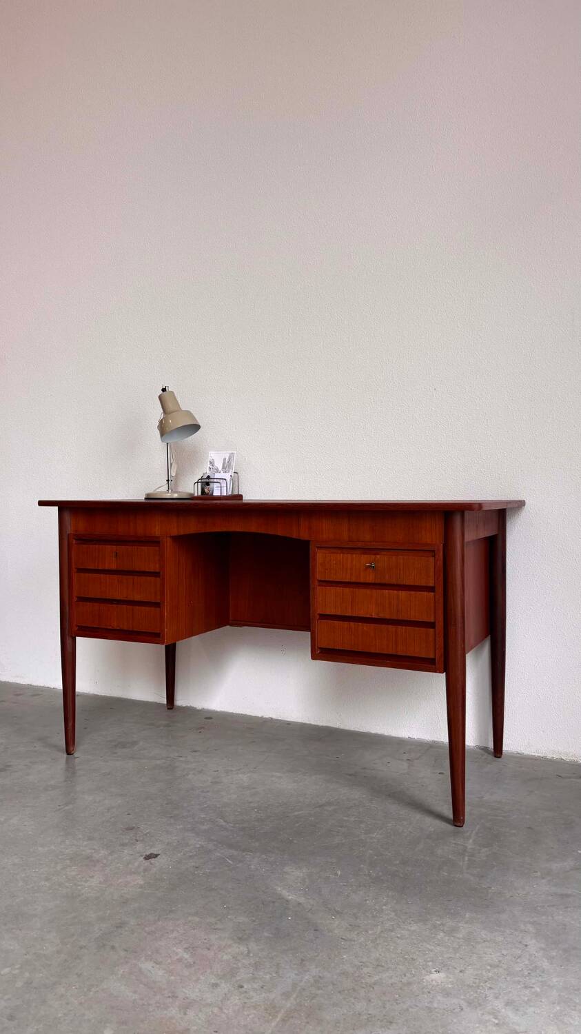 Vintage Danish free standing desk teak