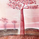 Dessin arbre rouge par Lilou, tableau unique