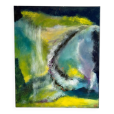 Abstrait, huile sur toile signée Christian Mallet 2002