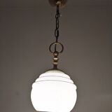 Vintage glass pendant lamp from Clichy