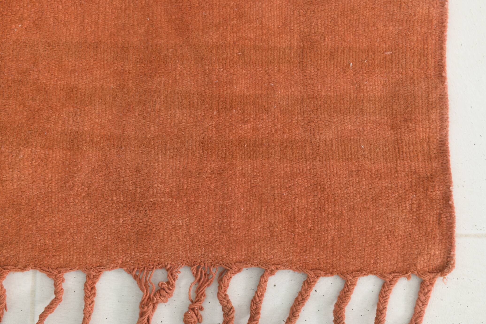 Tapis de couloir vintage orange brun terracotta, 75 x 279 cm