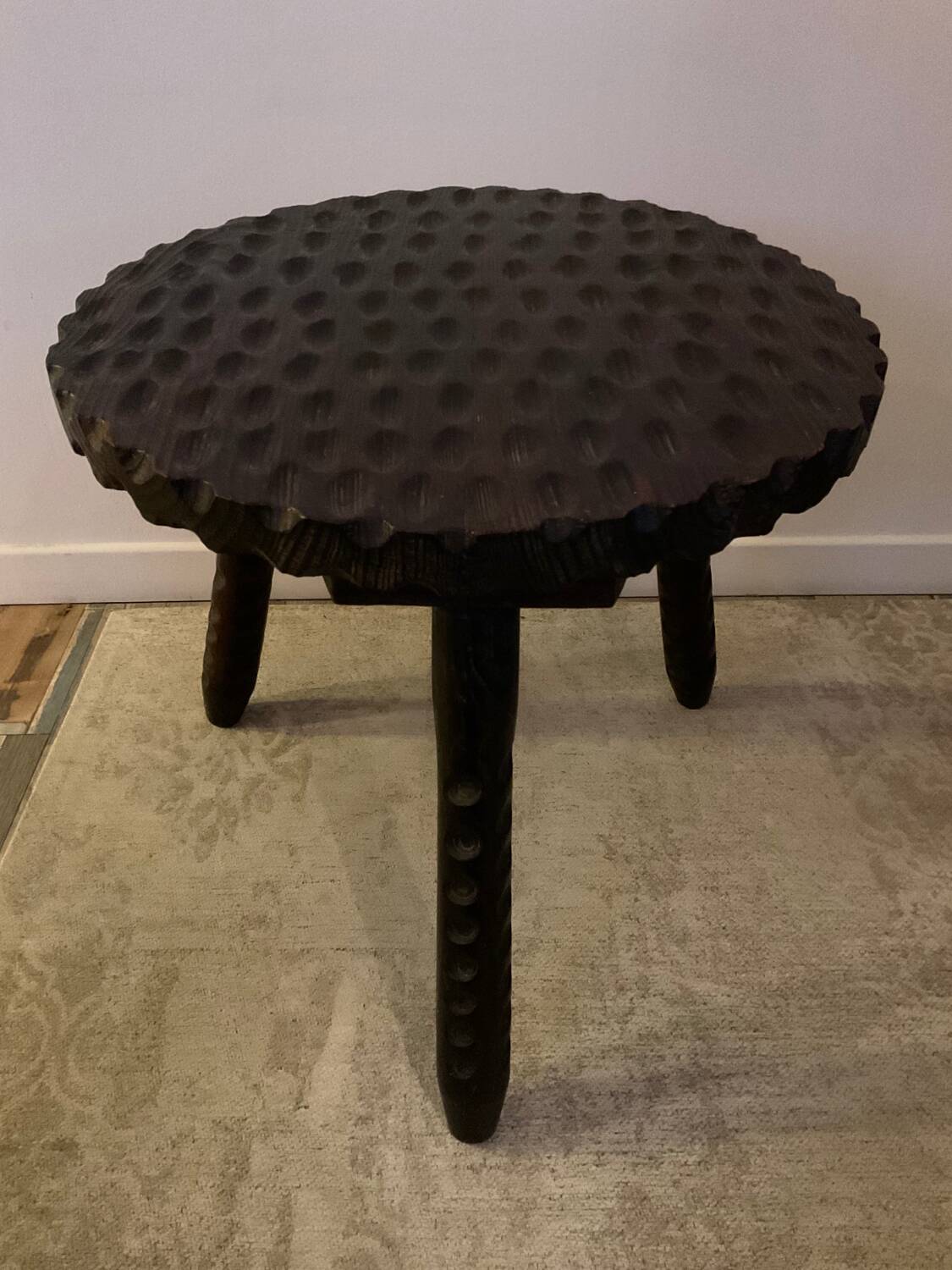 Vintage Brutalist Coffee Table in Solid Wood