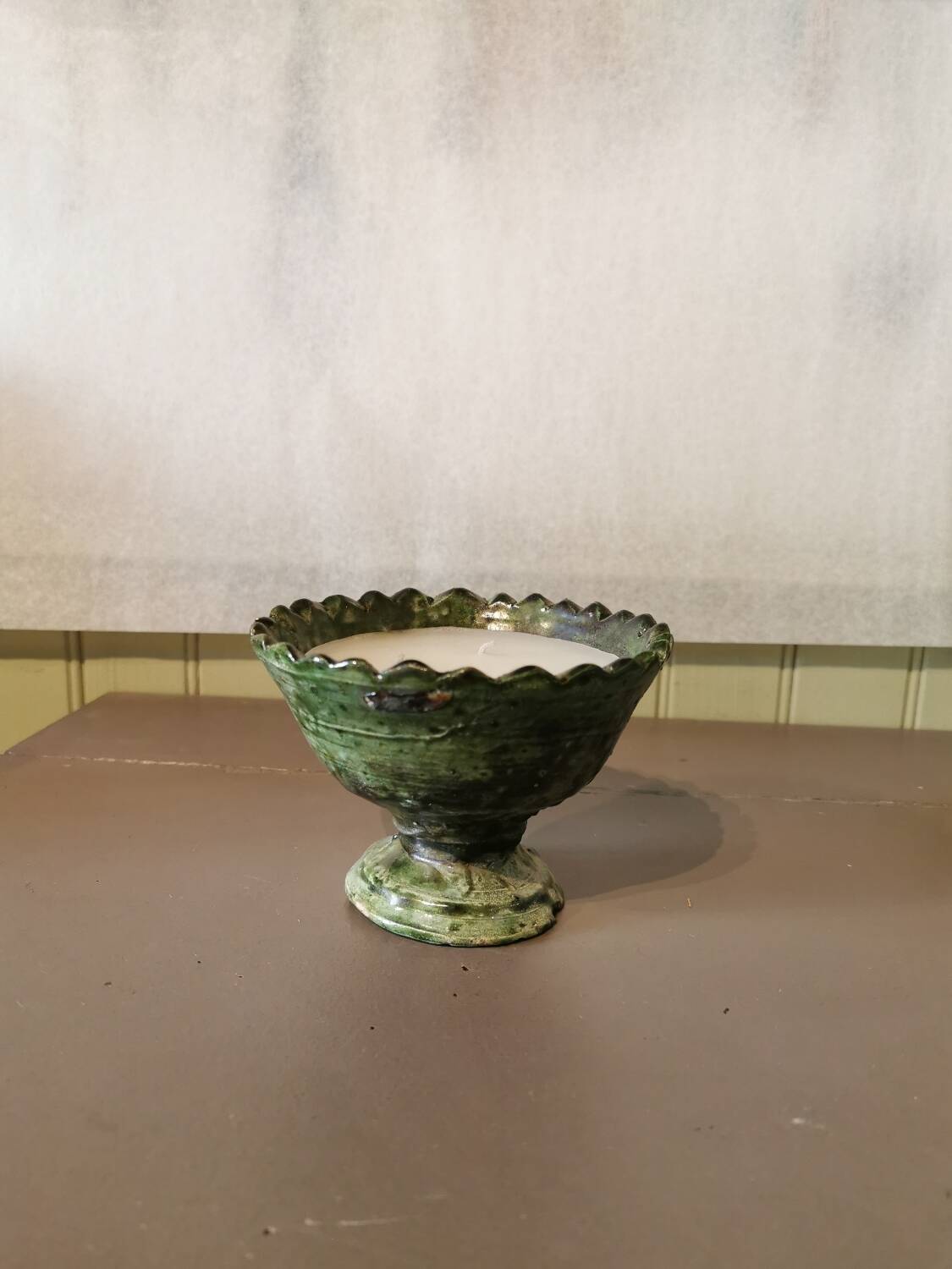 Bougie dans bol Tamegroute. Menthe