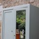 Vintage Parisian wardrobe in sage green – Mirror, hanging space and drawers