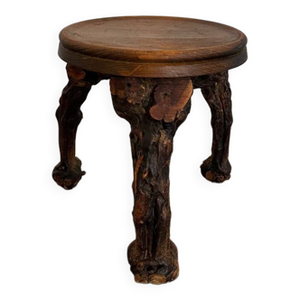 Vintage brutalist tripod stool