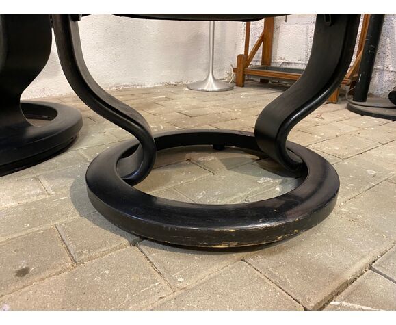 Armchair relaxation leather & footrest Stressless model Ekornes vintage 1980