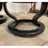 Armchair relaxation leather & footrest Stressless model Ekornes vintage 1980