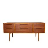 Teak enfilade Austin suite with six drawers, fully restored, 1960s.