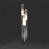 Chrome metal and glass floor lamp, 1970s