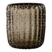 Vintage Murano glass vase from the 1990s by Paolo Crepax, large heavy amber glass with bubble pattern, sculptural Italian decoration, timeless gift idea.