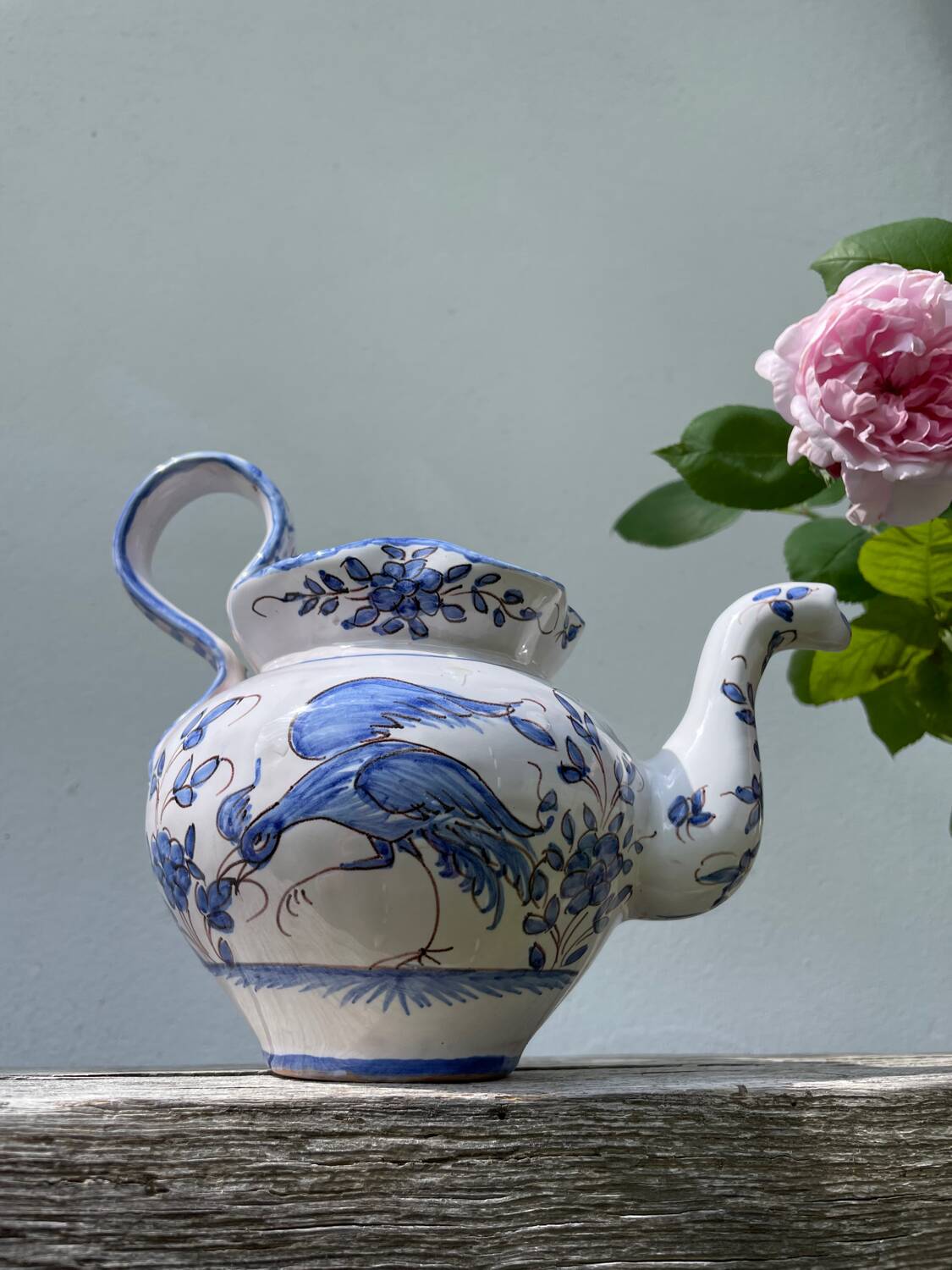 Moustiers blue ceramic teapot