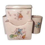 Storage pot with compartments for make-up and beauty products in old earthenware De Bruyn Fives Lille