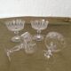 4 champagne glasses engraved crystal glass antique glass