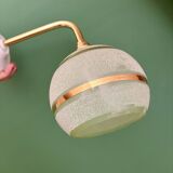 Applique globe vintage en verre granité vert et or