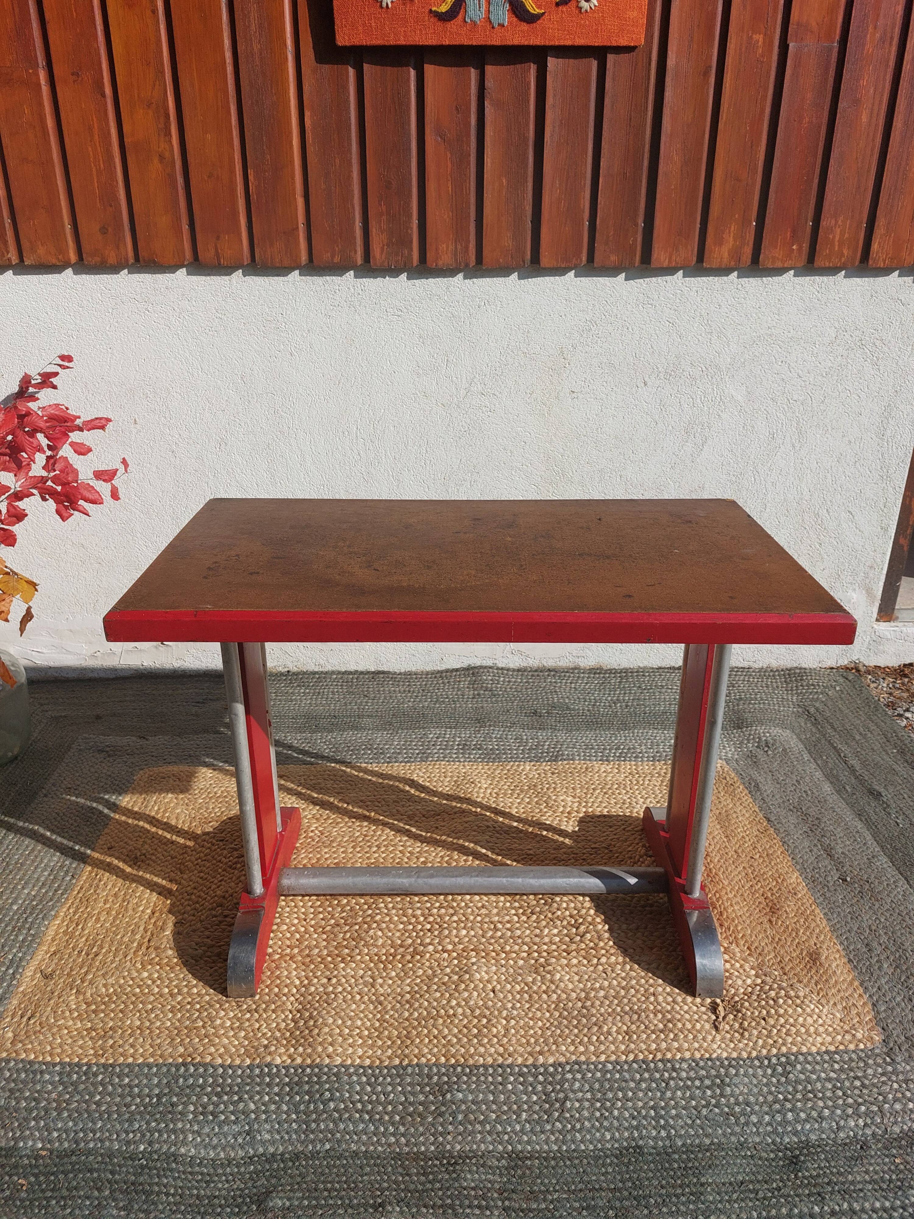 bistro table, wood and aluminium