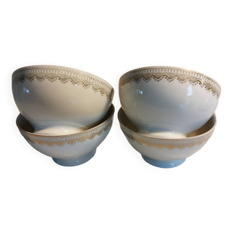 Set of 4 white porcelain bowls