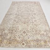 5x9 Vintage Brown Cream Classic Turkish Rug, 165x284Cm