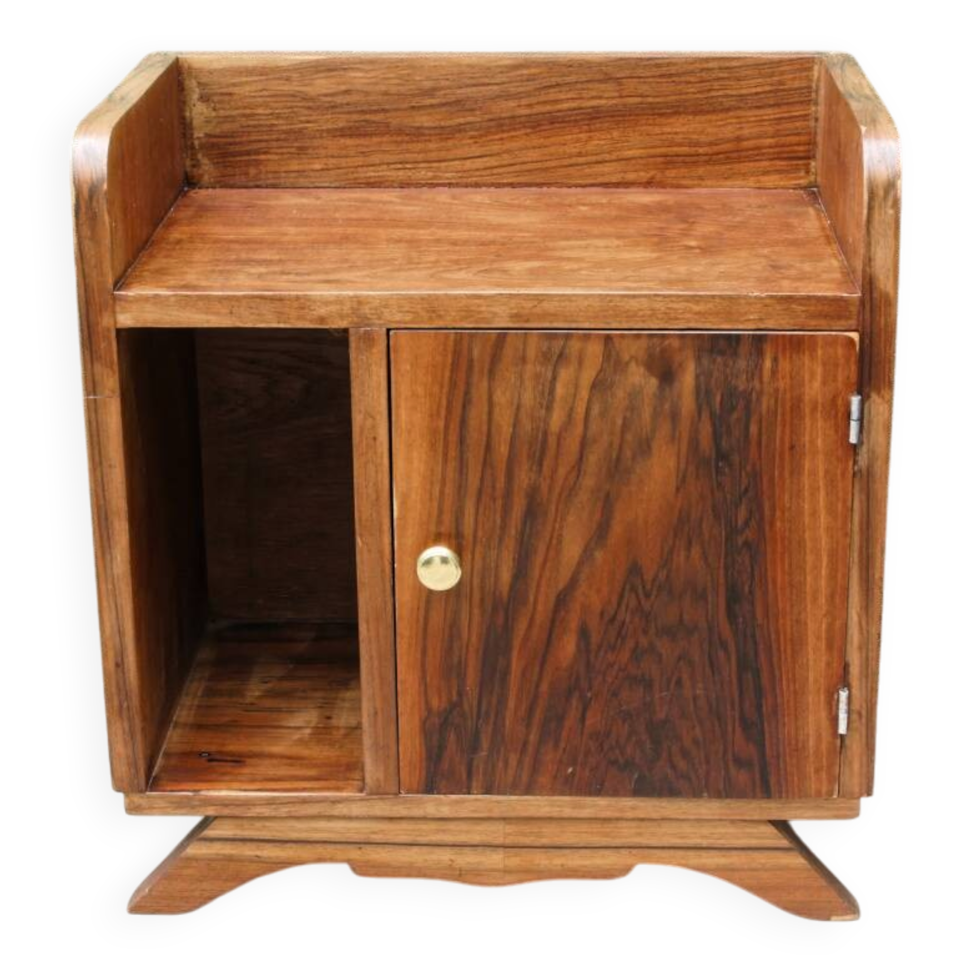 Bedside table, 1950s, walnut veneer.