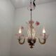 Venetian Pink opalescent Murano Glass Chandelier 1960’s