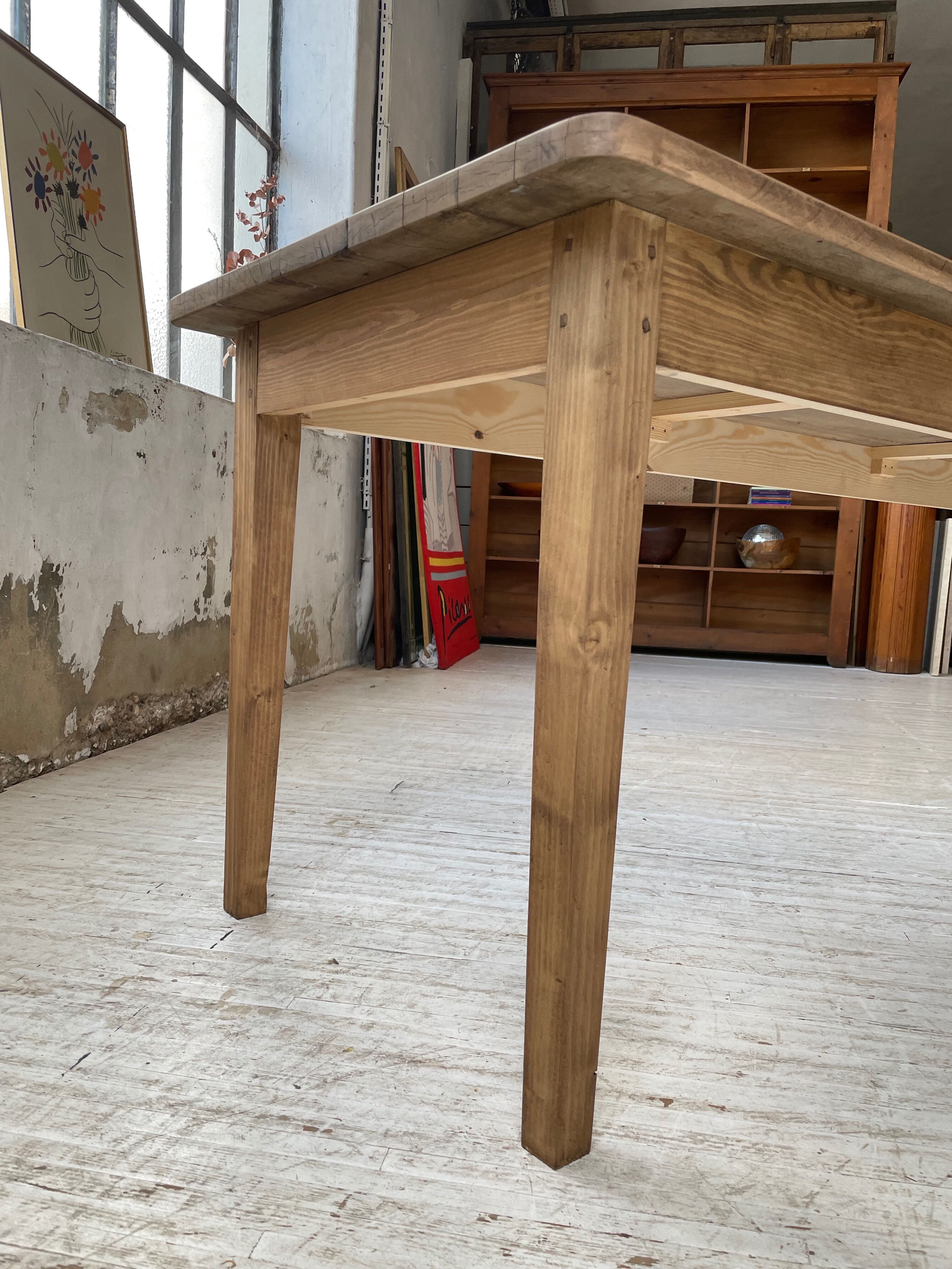 XL farmhouse table in beech and pine 3m