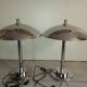 Pair of chrome mushroom lamps