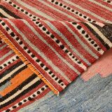 4x6 Red Pink Persian Kilim Rug, 131x196Cm