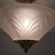 Glass and gilded metal ceiling lamp