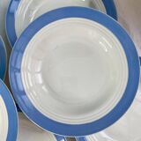 6 pastel blue soup plates in céranord st amand earthenware - languedoc model - lot 1