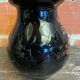 Antique st clement vase black ceramic painted decor vintage